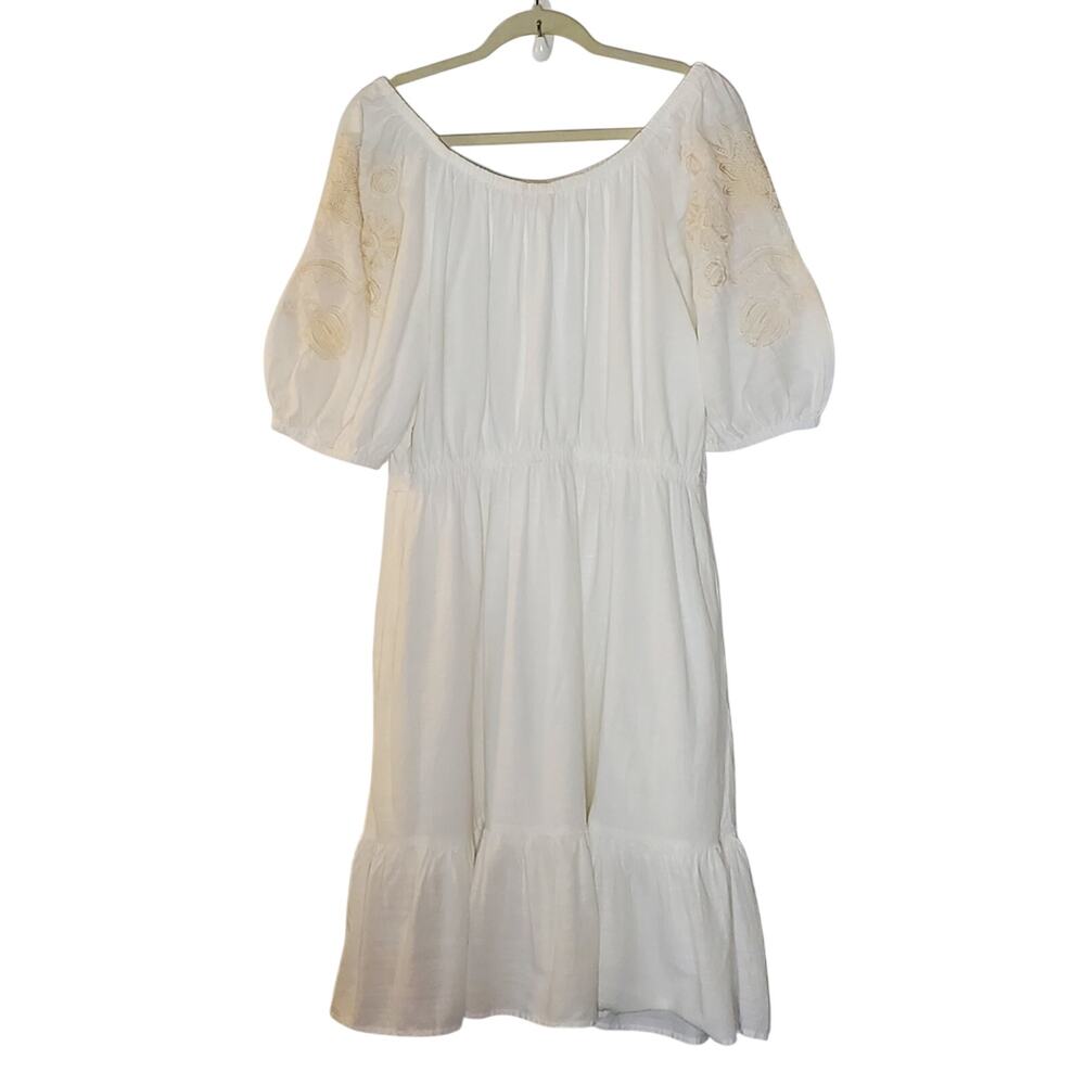 Knox Rose Off the shoulder white tiered midi dress Size XL Great condition